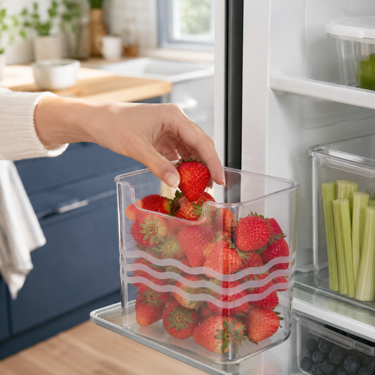 Clear Fridge Organizer Set – 3 Pack