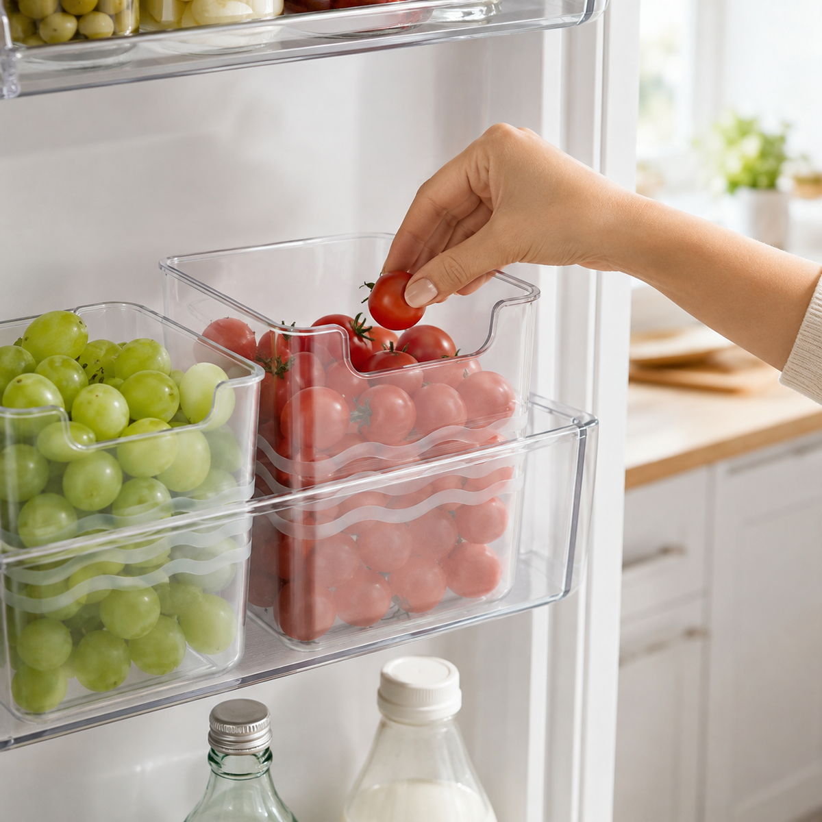 Clear Fridge Organizer Set – 3 Pack