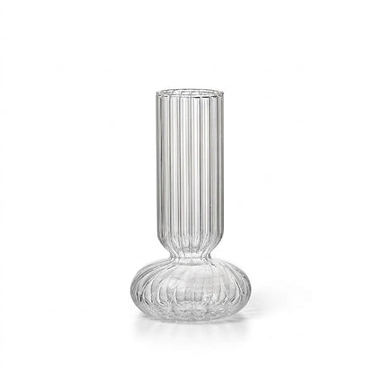 Fluted Pedestal Glass Vase