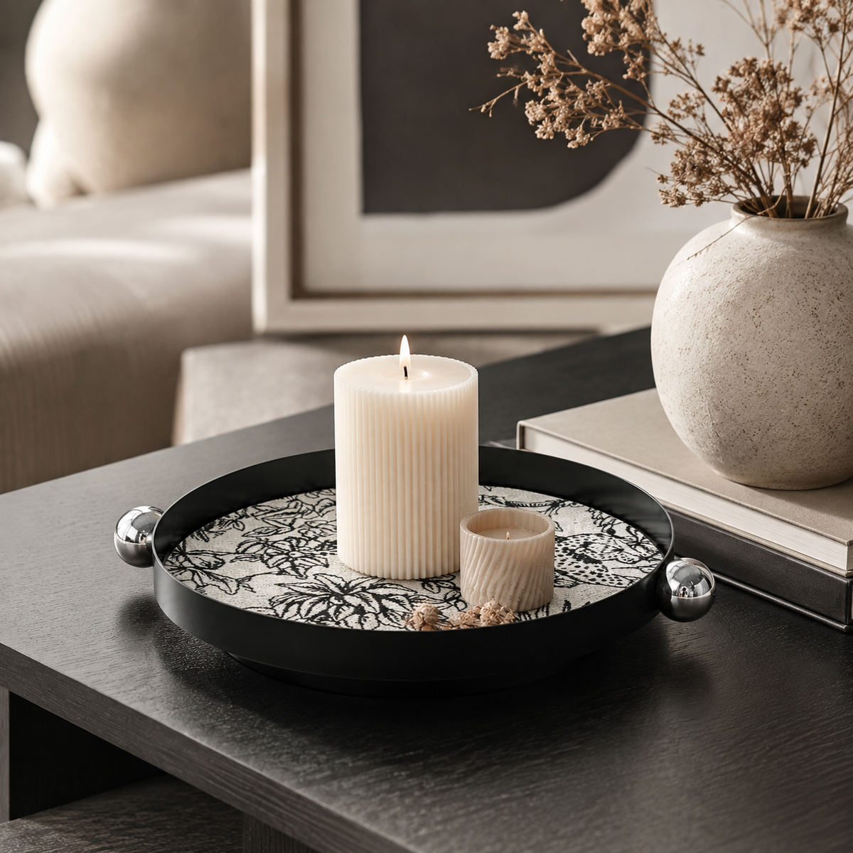 Floral Bird Decorative Tray