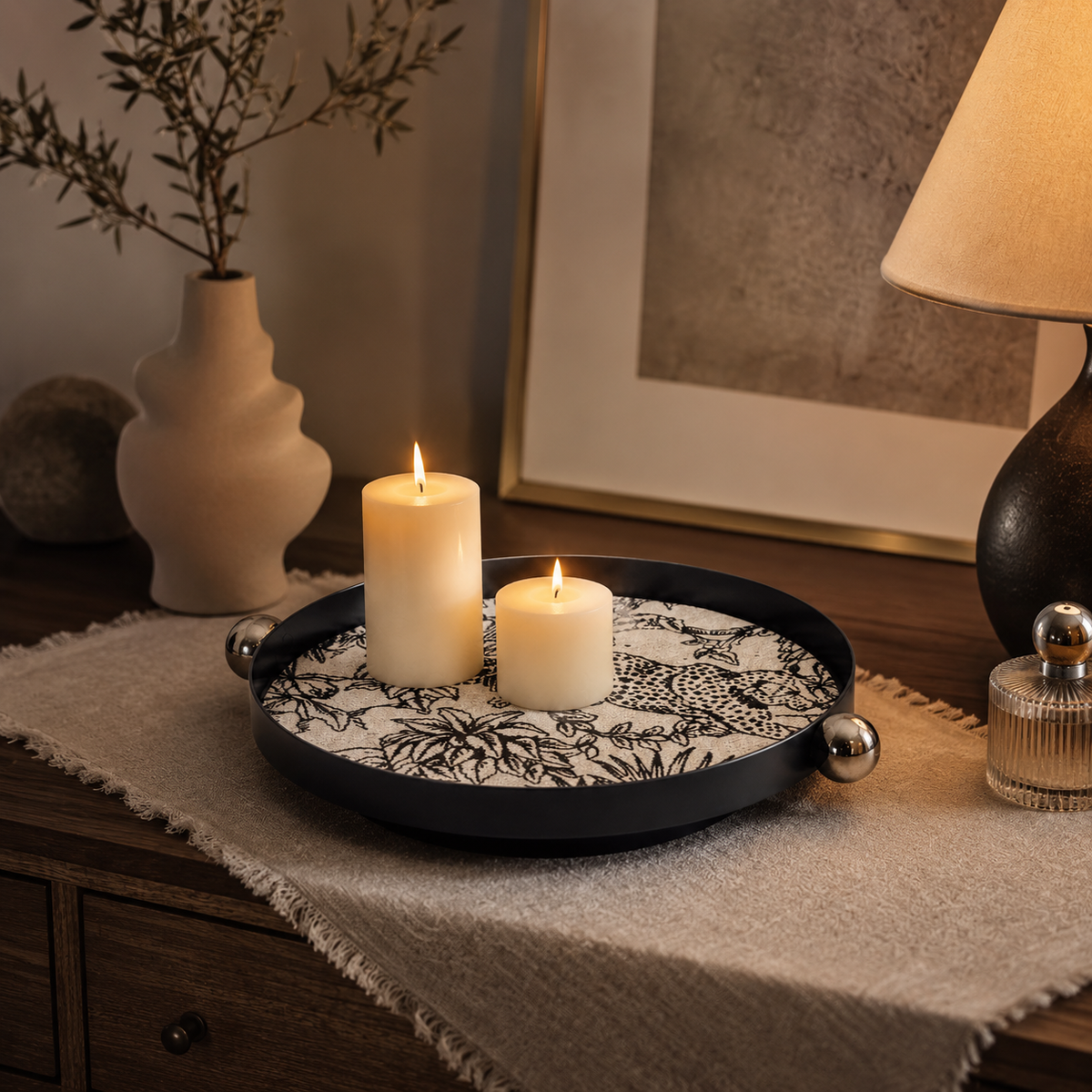 Floral Bird Decorative Tray