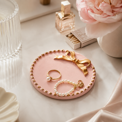Pink Bow Jewelry Tray